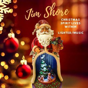 Jim Shore Heartwood Creek Christmas Spirit Lives Within light up, music box